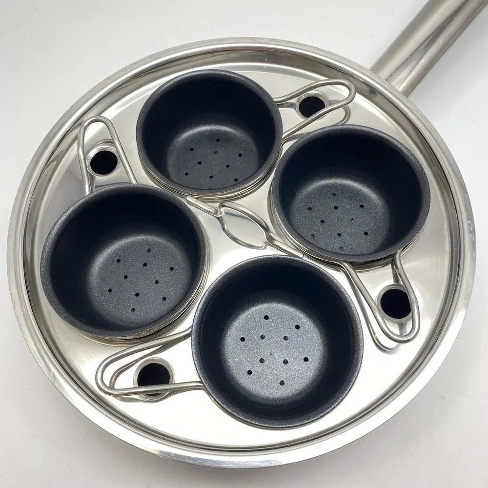 RESTO 4 Cup Egg Poacher Multi Use Stainless Steel 7
